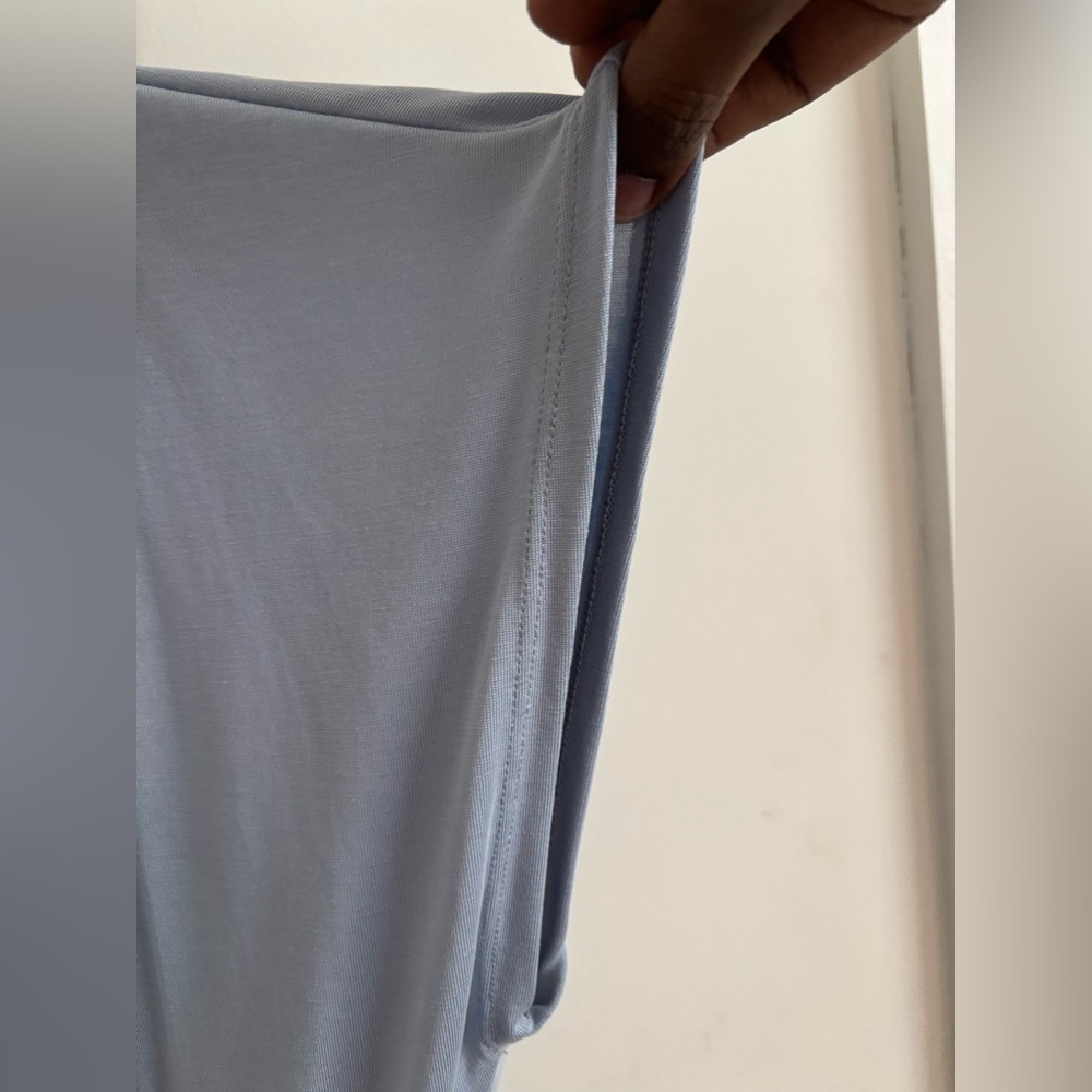 Lulu's Light Blue One-Shoulder Ruched Maxi Dress - Picture 7 of 10